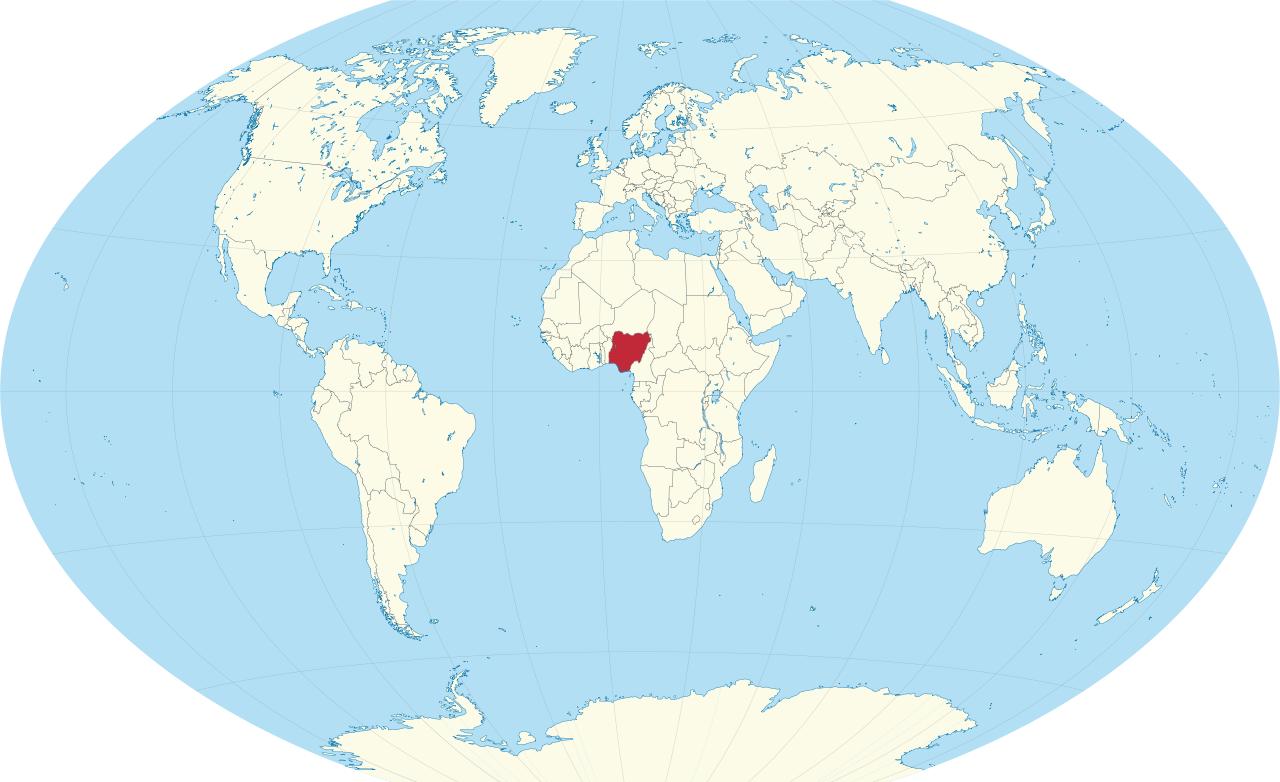 carte du monde du nigeria