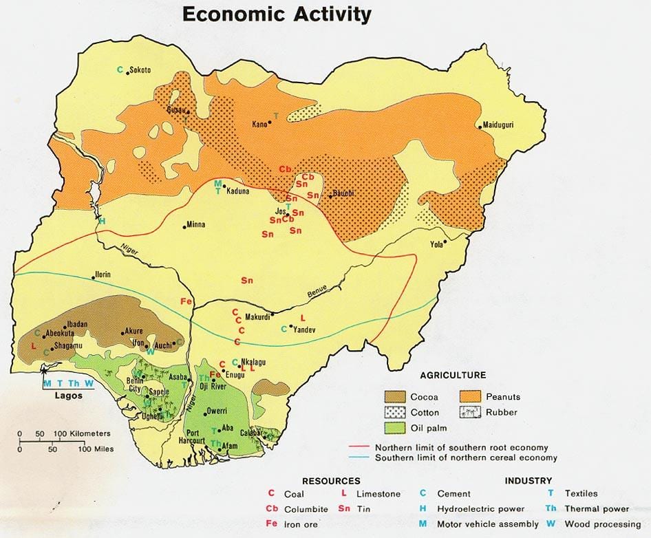 La carte agricole du nigeria