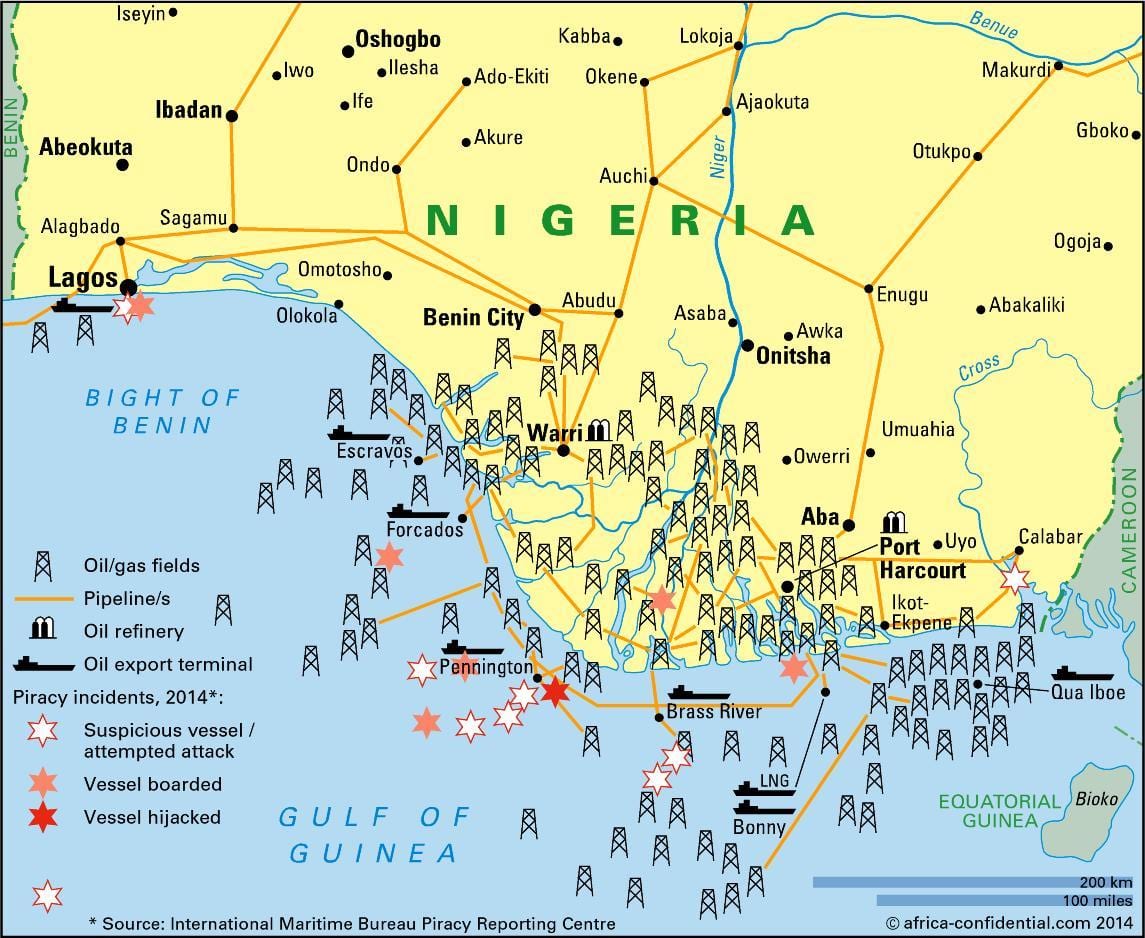 industriel de la carte du nigeria