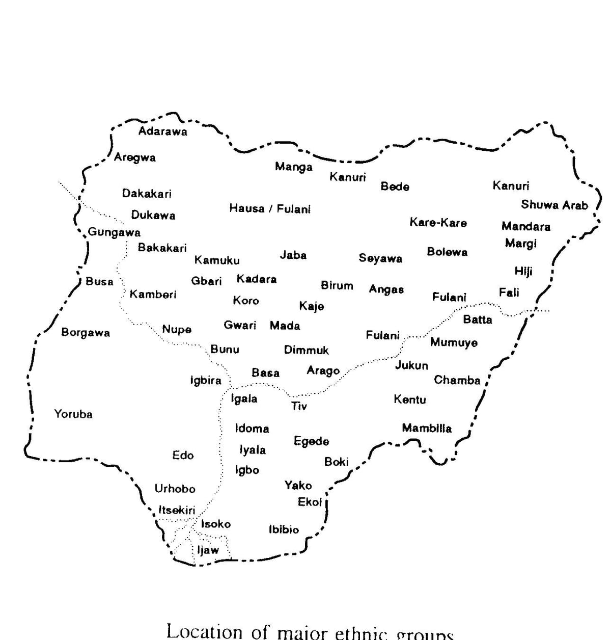 dessinez un croquis de la carte du nigeria