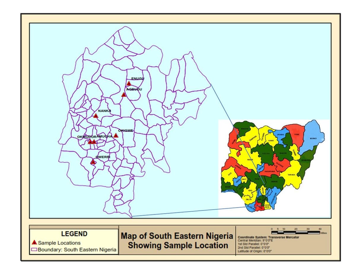 Carte de l'est du nigeria