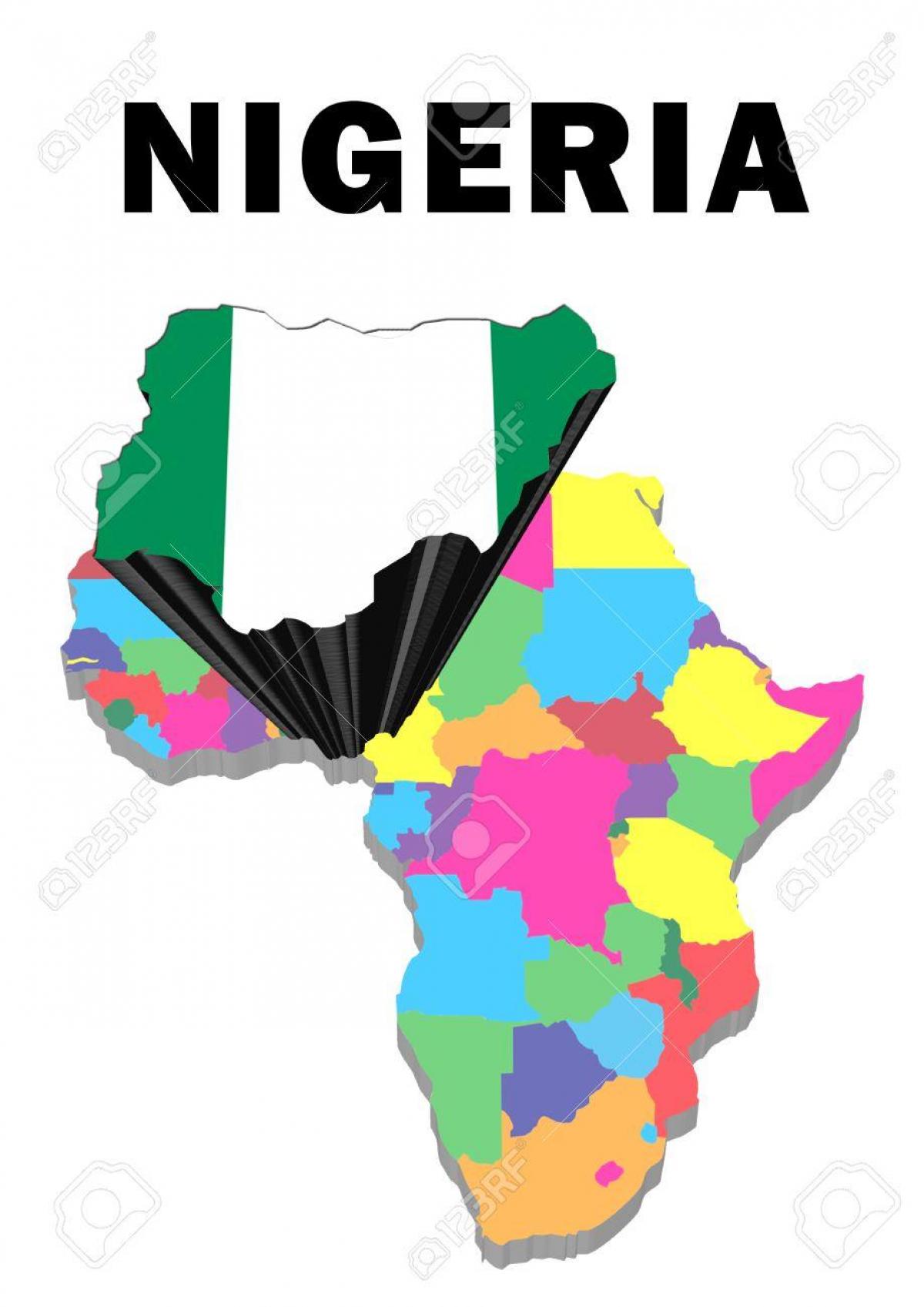 carte de l'afrique avec le nigeria en surbrillance