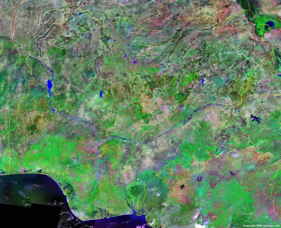 Carte du nigeria montagnes