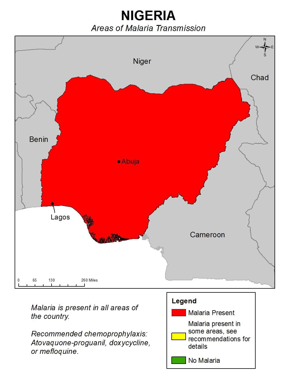 Carte du nigeria paludisme