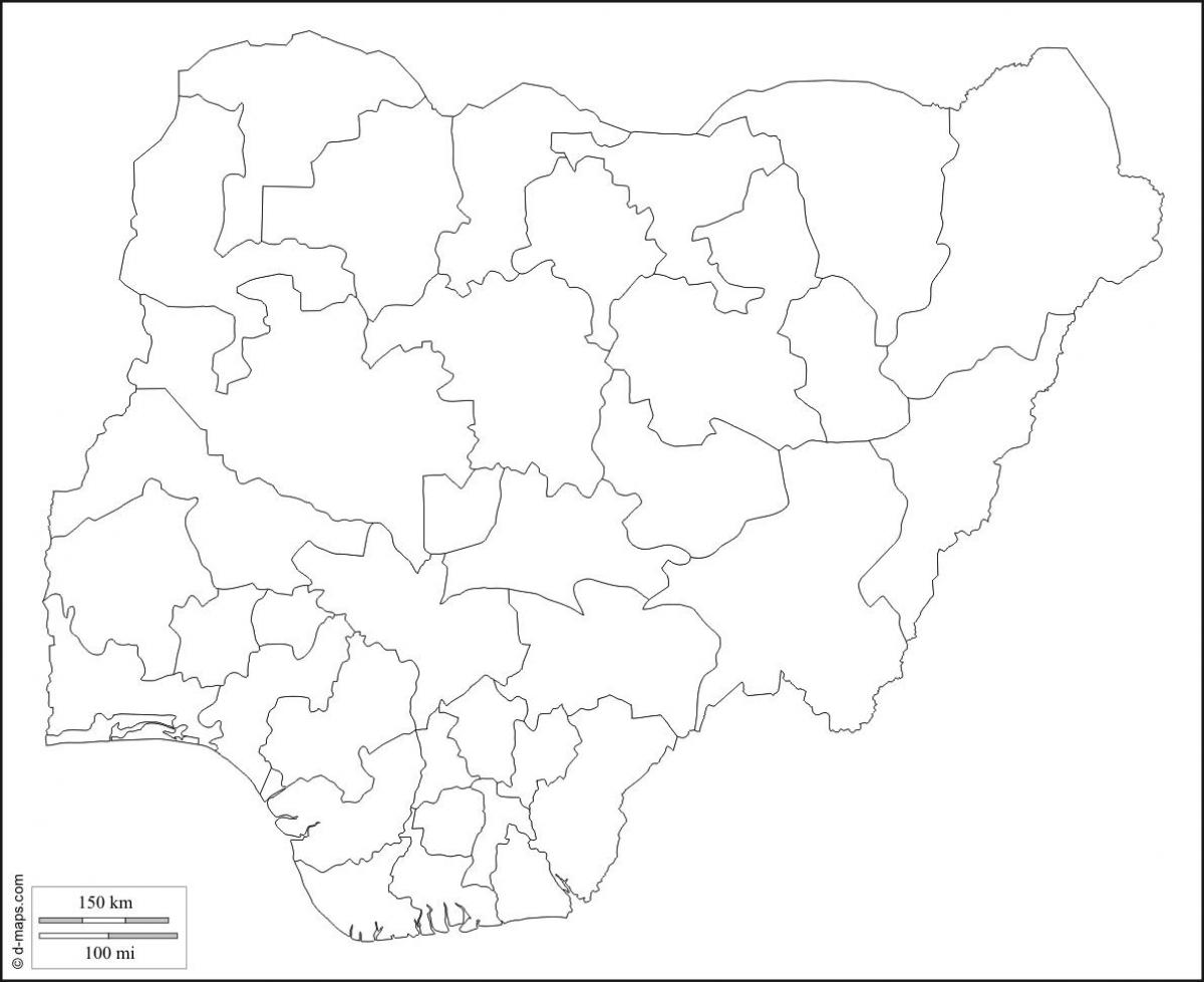 carte vierge du nigeria