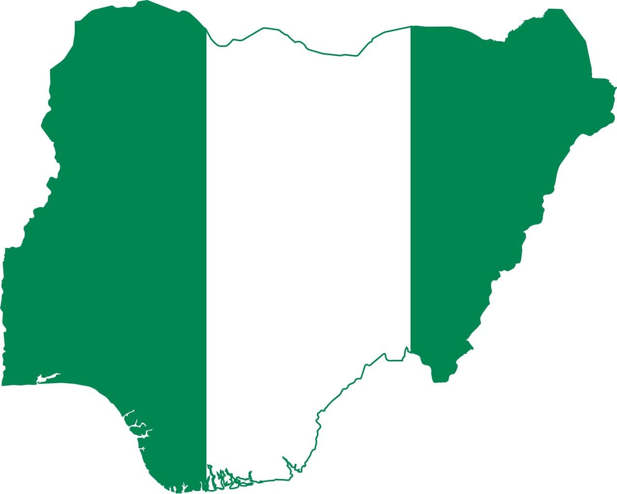 Carte de drapeau nigeria