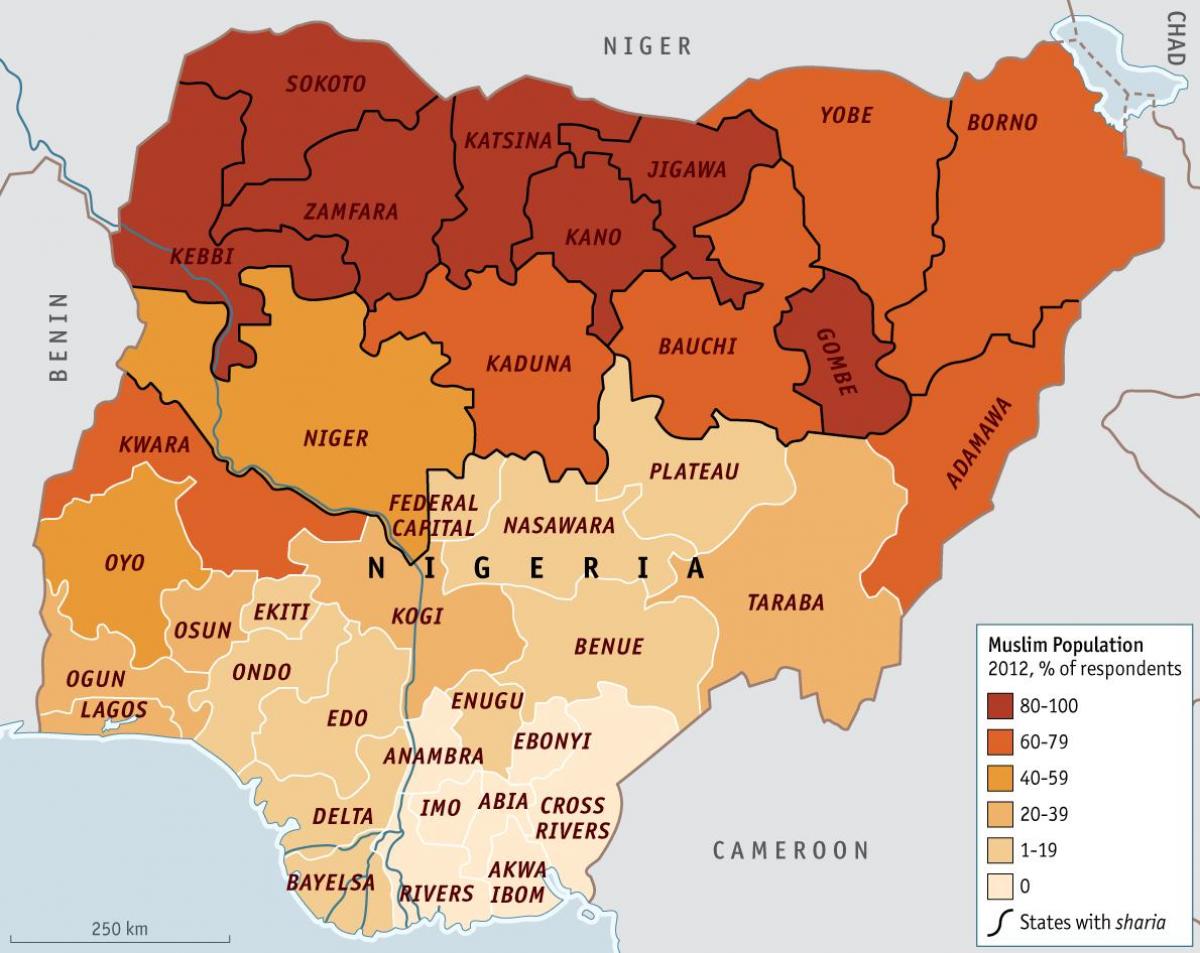 Carte du nigeria religion