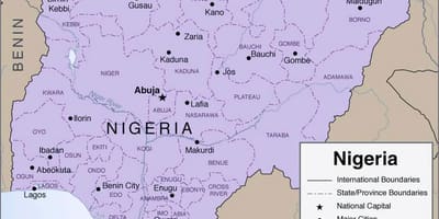 Carte détaillée du nigeria