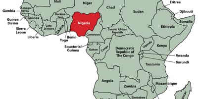 Carte de l'afrique montrant nigeria