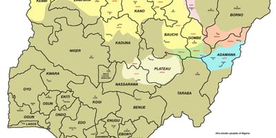 Carte des 36 états du nigeria