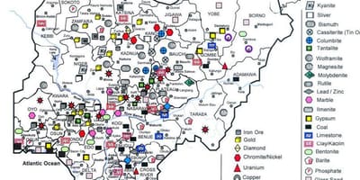 Carte minérale du nigeria