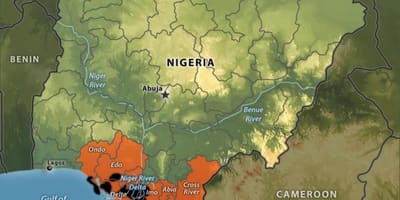 Carte de pétrole au nigeria