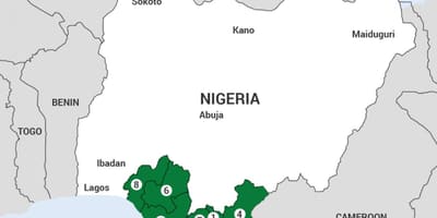 Carte du delta du niger carte au nigeria