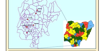 Carte de l'est du nigeria