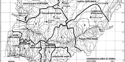 Carte hydrologique du nigeria