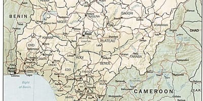 Carte de l'atlas du nigeria
