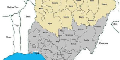 Carte des etats du nord du nigeria