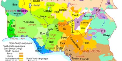 Nigeria langue de la carte