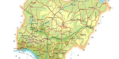 Carte du nigeria élévation