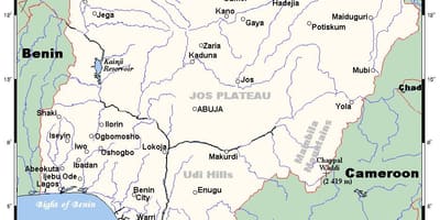Les rivières au nigeria carte