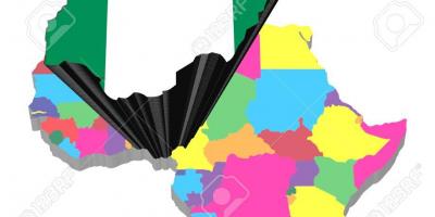 Carte de l'afrique avec le nigeria en surbrillance