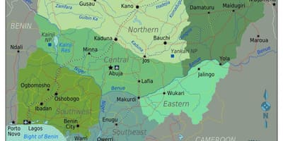 Nigeria carte régionale