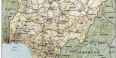 Carte géographique du nigeria