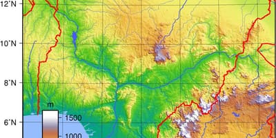 Carte topographique du nigeria