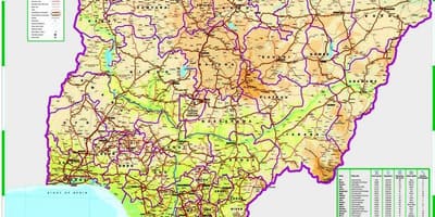 Carte du nigeria route, distance