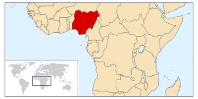 Nigeria emplacement sur la carte du monde