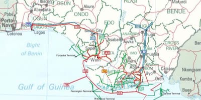 Carte du nigeria pipeline 